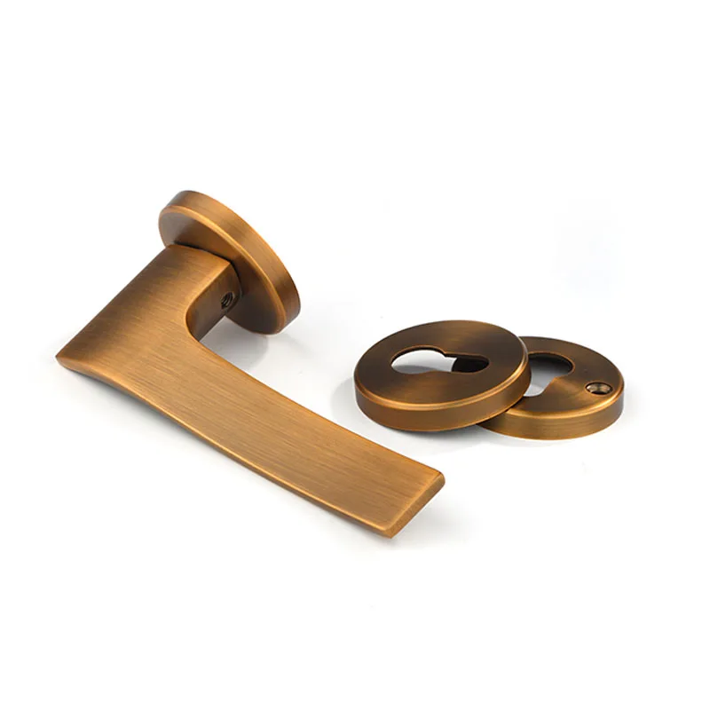 

Yellow Bronze Door Lock Light Luxury European American Modern Solid Wood Interior Door Lock Bedroom Split Handle Knob