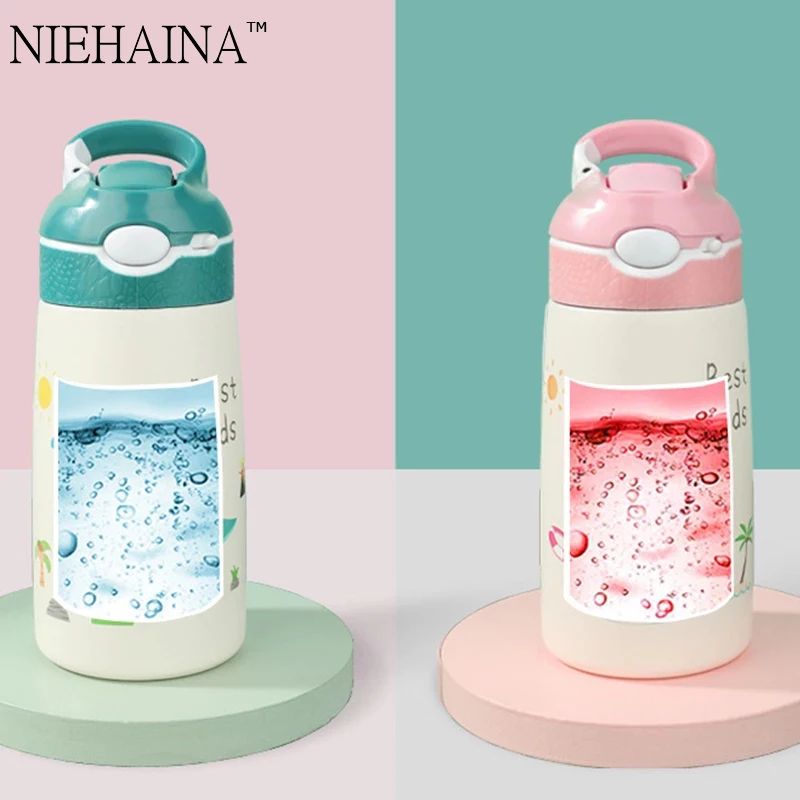 400 мл детский термос кружка Утконос соломинка 316 нержавеющая сталь вакуумные фляжки детская термобутылка