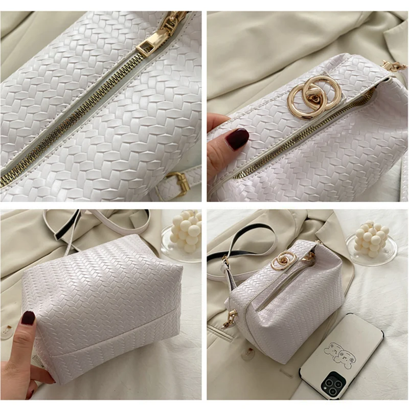 

Brand Women's Handbags High Quality Leather Shoulder Bags Luxury Designer Square Bag and Purses Fashion Woven Crossbody Bags