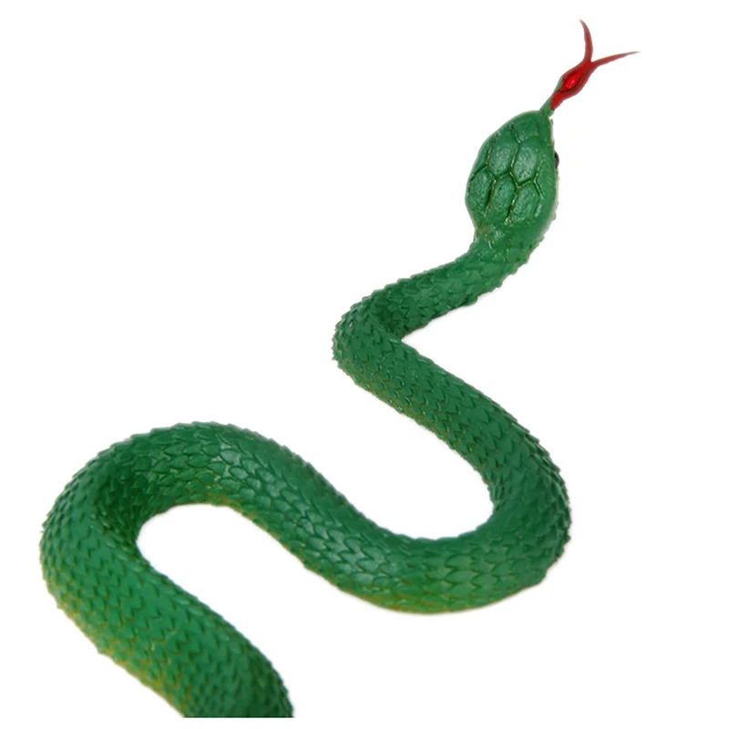 

Simulation soft plastic toy snake Simulation Snake Rubber Tip Toy - Green