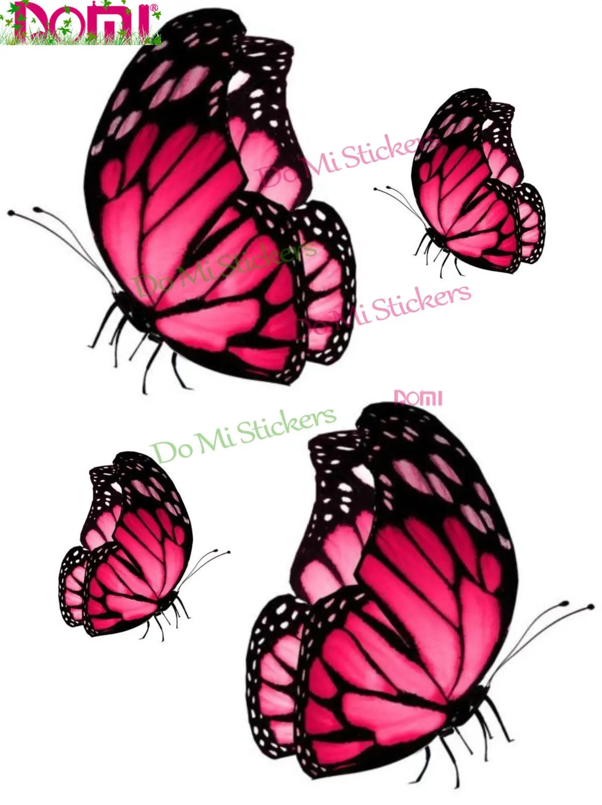 

DOMI 4x Sticker Decal Car Kitchen Butterfly Pink Room Windshield Bumper Motorcycle Helmet Funny Vinyl Decal Waterproof PVC