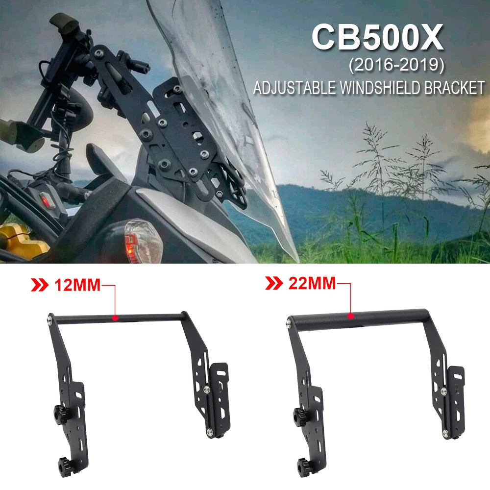 

Motorcycle GPS Mount Phone Plate Bracket&Adjustable Windshield Kit For Honda CB500X CB 500 X 2016 2017 2018 2019