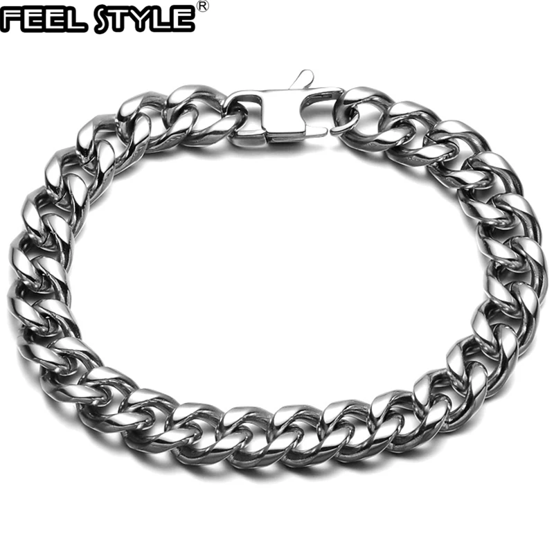 Браслеты мужские из кубинской цепи ювелирные украшения в стиле хип хоп