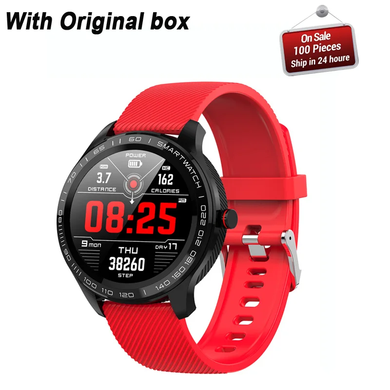L9 Смарт часы ЭКГ сердечный ритм звонки напоминание полный сенсорный Smartwatch IP68 Водонепроницаемые часы для мужчин для Android IOS PK L7 GT2 - Цвет: silica red
