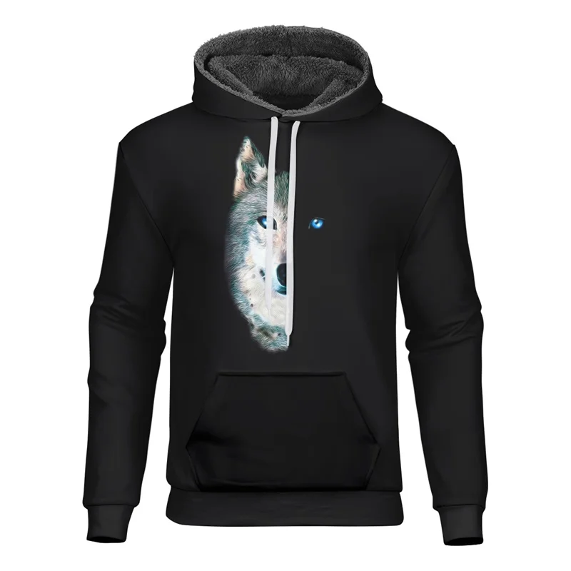 

Cloudstyle 2020 Зимние Животные 3D флисовые мужские толстовки с капюшоном Волк 3D принт модная Толстая Толстовка мужская куртка уличная одежда