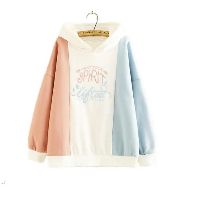

2019 Korean Style Women Winter And Autumn Casual Oversized Hoodie Streetwear With Hood Thick Warm Kawaii Pullovers