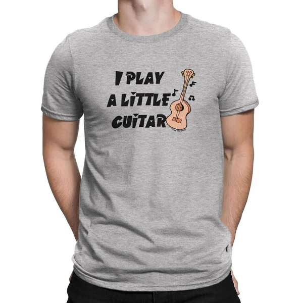

Mens Funny I PLAY A LITTLE GUITAR Ukulele Music Lute Instrument Novelty T-Shirt
