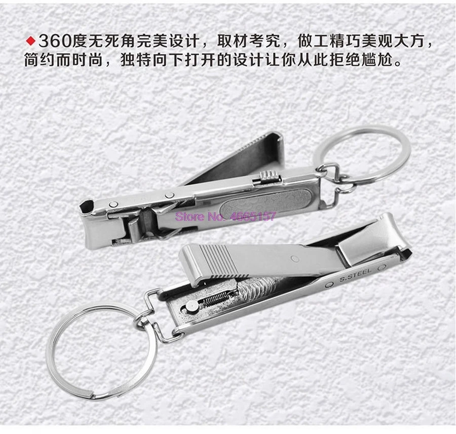 by dhl or ems 500pcs hot Stainless Steel Ultra-thin Foldable Hand Toenail Clippers Cutter Trimmer Keychain Quality | Спорт и