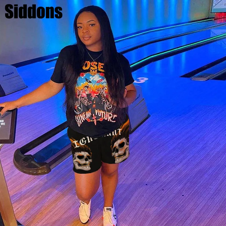 Женский спортивный костюм из 2 предметов футболка с коротким рукавом и