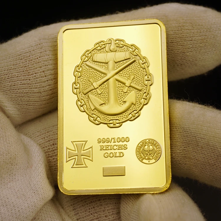 Немецкий y-образный металлический стержень позолоченные монеты немецкий