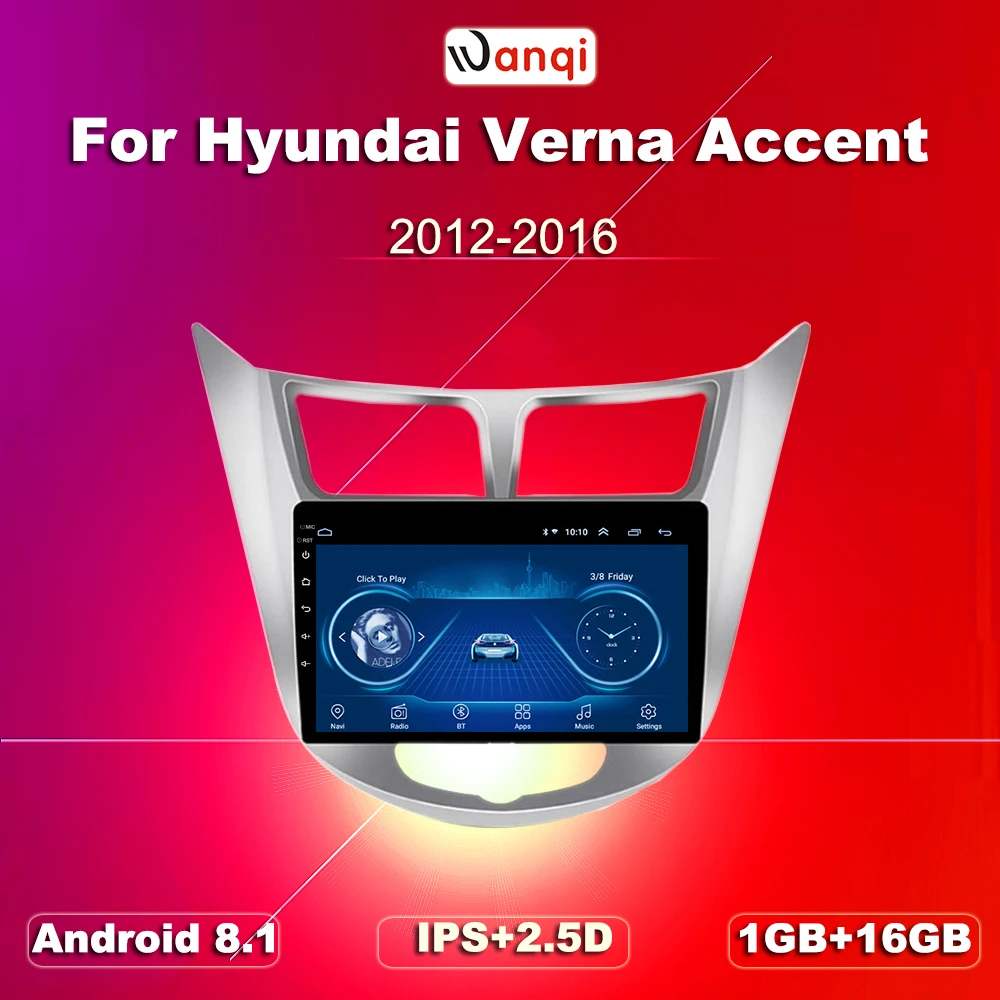 Автомобильный dvd плеер с Gps 9 дюймов Android 8.1 для hyundai accent/Verna 2012 2017 радио видео