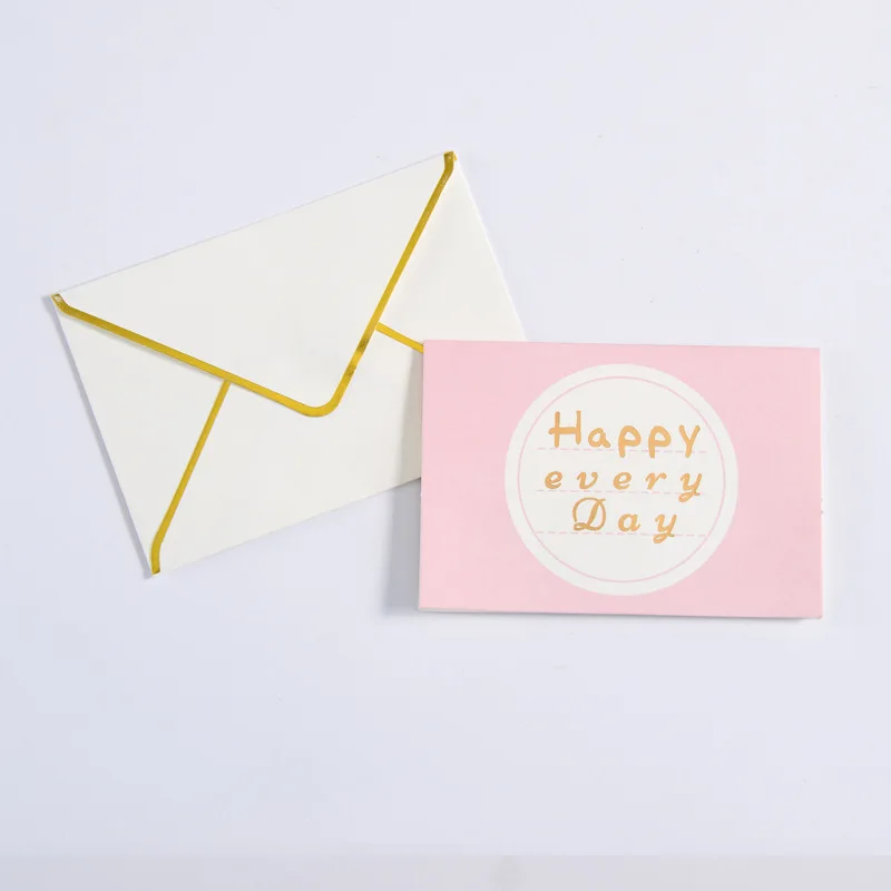 Простая открытка спасибо бронзированный конверт для праздничного приглашения с