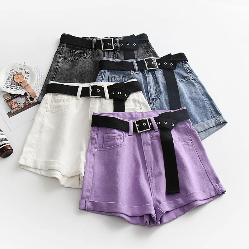 Классические винтажные женские джинсовые шорты с завышенной талией