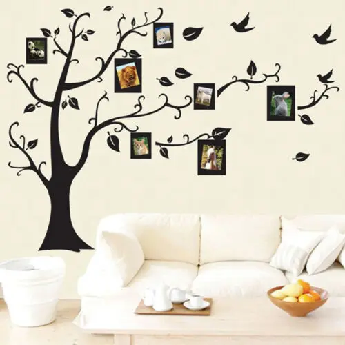 Limit 100 Large Family Photo Frame Tree Bird Quotes Wall Sticker Art Decals Big tree for photo wall stickers Home Decor | Дом и сад