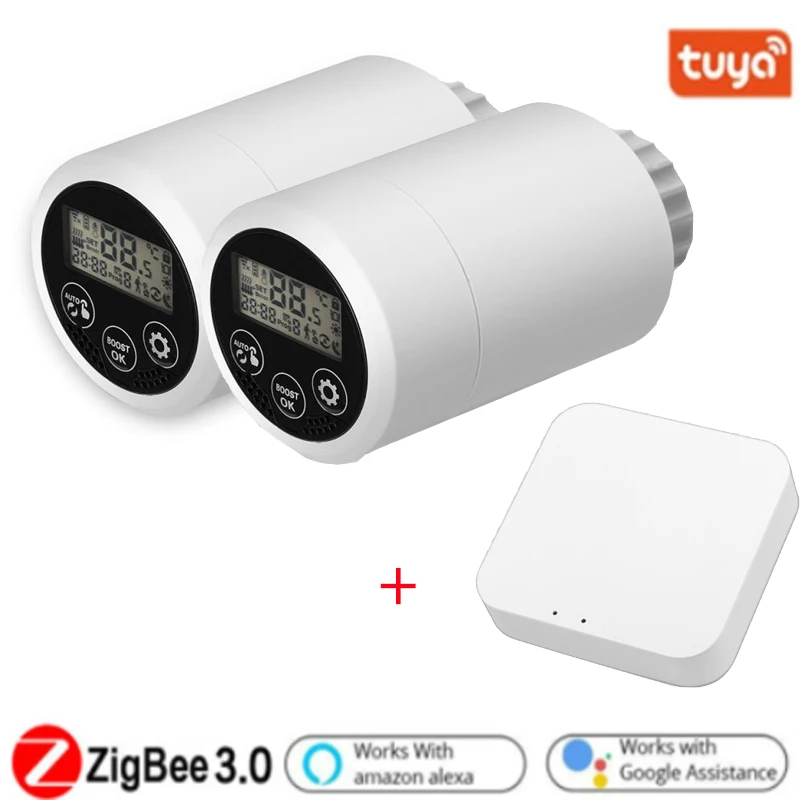

2021 New TRV ZigBee 3.0 Tuya New Radiator Actuator Valve Smart Programmable Thermostat Temperature Heater Alexa Voice Control