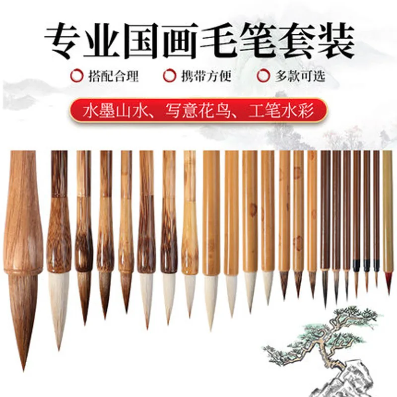 Chinese Traditional Brush Set Painting Landscape Flower Birds Drawing Pen Writing Calligraphy Paintbrush