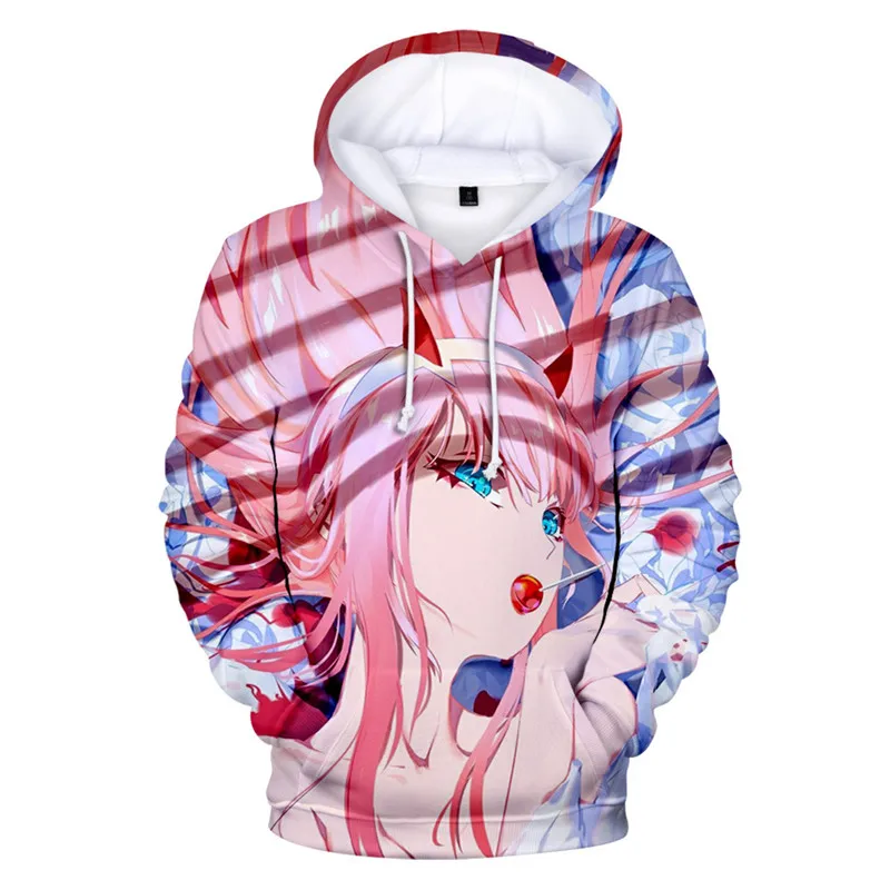 

2021 new 3D printing hoodie anime girl zero two fashion sweatshirt men's women's hoodie Harajuku top coat unisex