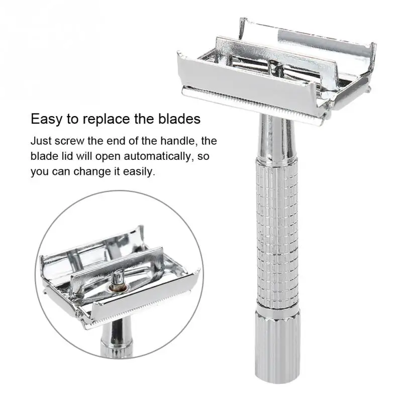 

Men Shaving Set Classic Safety Alloy Mens Razor + Base
