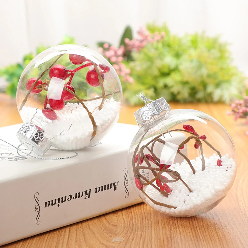 

Christmas Tree Hanging Ornaments Transparent Balls Pendant Hanging Home Ornament Christmas Decoration Ball 6cm 8cm