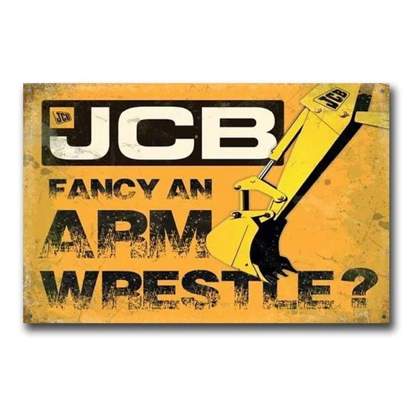

Funny JCB Tin Sign of Retro Garage