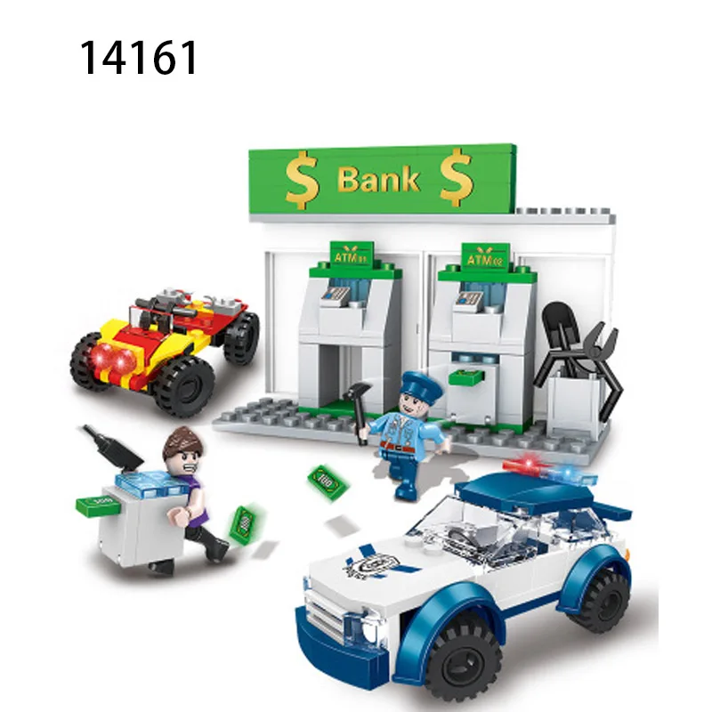 Городской полицейский патрульный автомобиль строительные блоки ATM лодка корабль