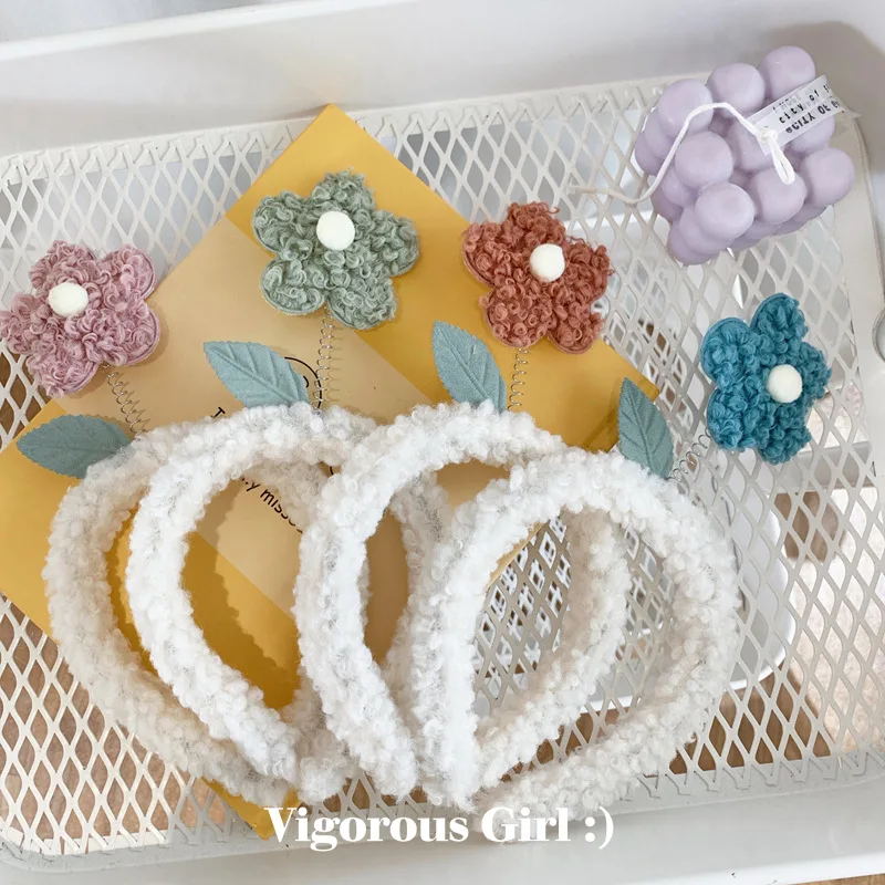 Новинка 2020 Милая трехмерная повязка для волос с цветами в форме сердца девушек