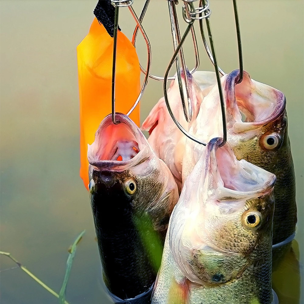 5 in 1 Stainless Steel 5M Fishing Lock Buckle with Float Live Fish Stringer Tackle Accessories |