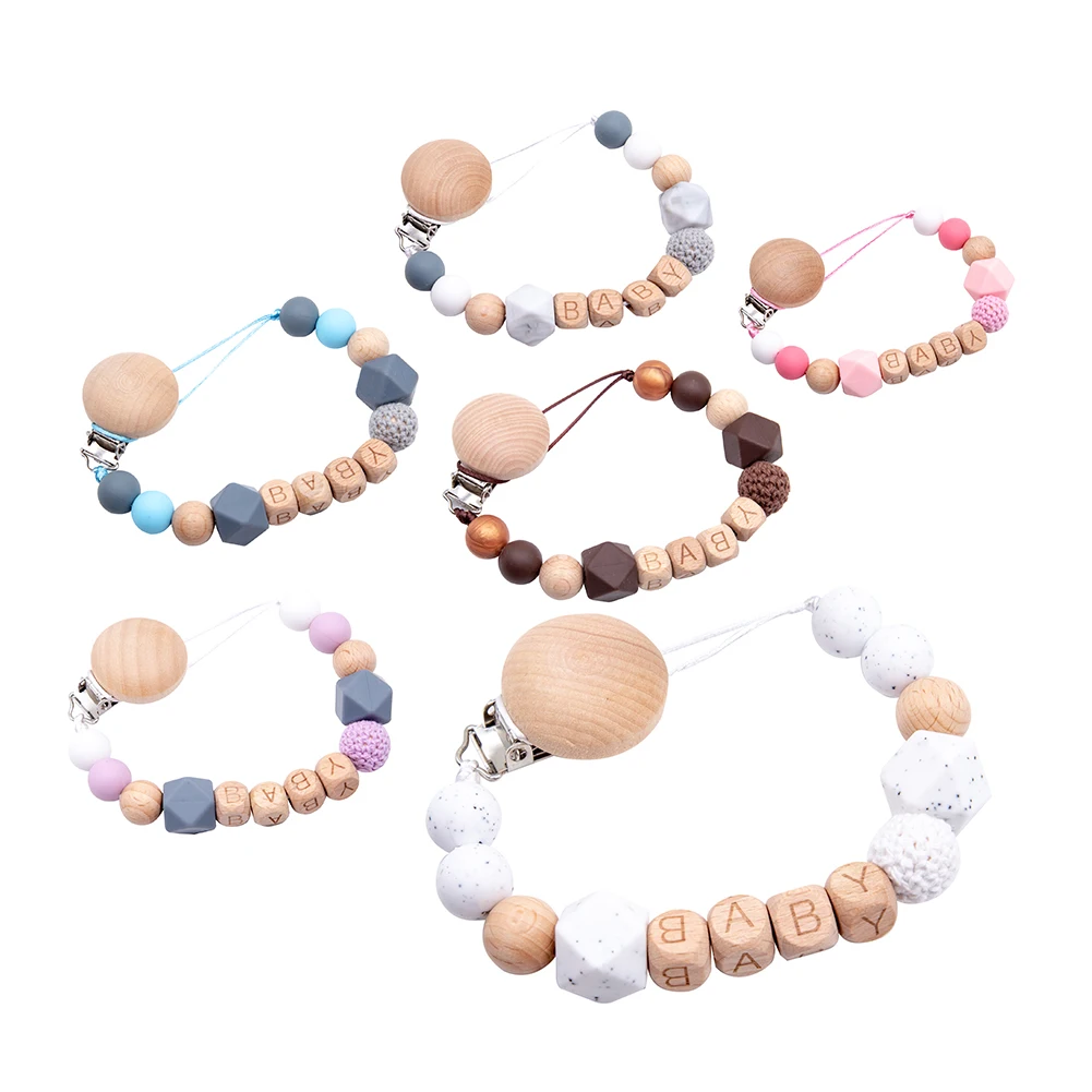 

Anti Fall Chain Infant Nipple Nursing Pacifier Clip Gift Handmade Safe Toy Baby Teething Silicone Beads Eco Friendly Holder
