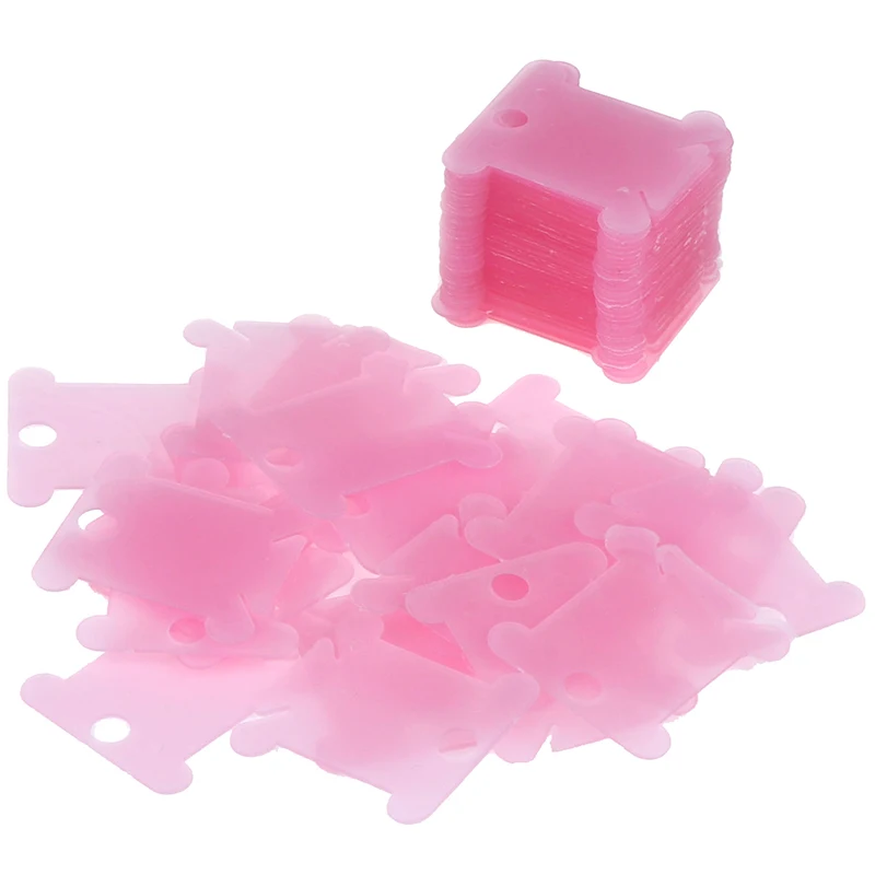 

50Pcs Embroidery Floss Craft Thread Bobbin Cross Stitch Storage Holder Plastic Sewing Tools
