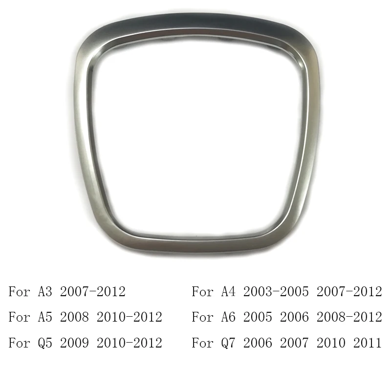 Matte silver Серебристая хромированная наклейка на руль, логотип, эмблема, рамка, наклейка, аксессуары для Audi A3, 8 P, A4, B8, B7, B6, A5, A6, C6, Q7, Q5 - Название цвета: Matte silver