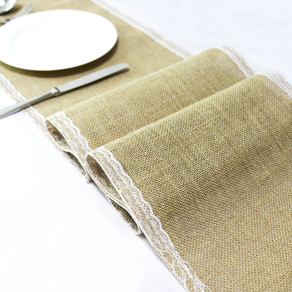 1pcs Linen Lace Table Runner Pastoral Style for Home Hotel Birthday Holiday Family Wedding Party Decoration Christmas Decor |