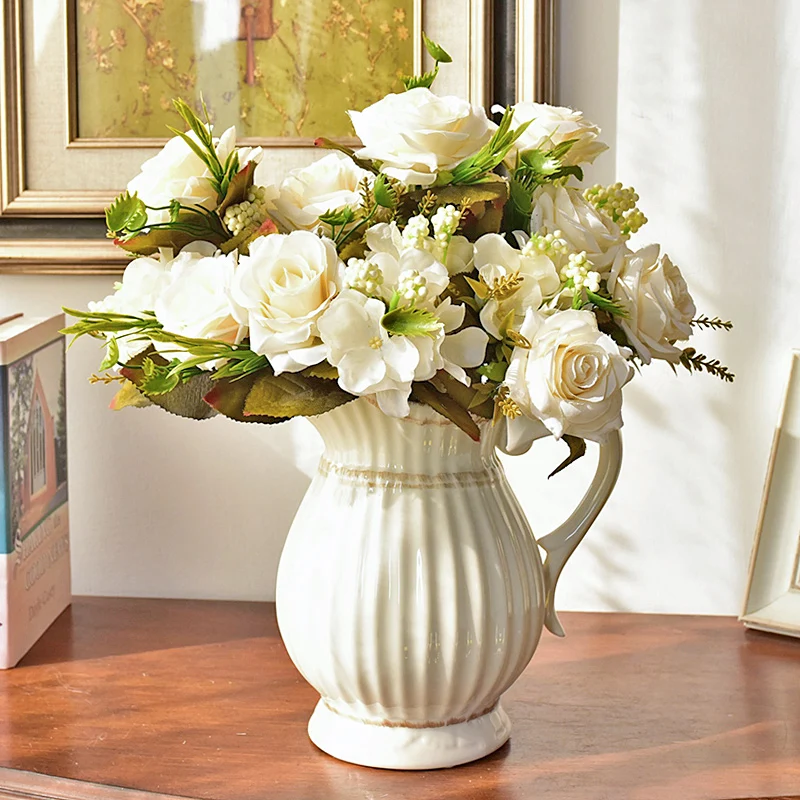 

Art Ceramics Vase European Vintage Creative Luxury Living Room Dining Table Vase Crafts Decoracion Hogar Home Decoration DA60HP