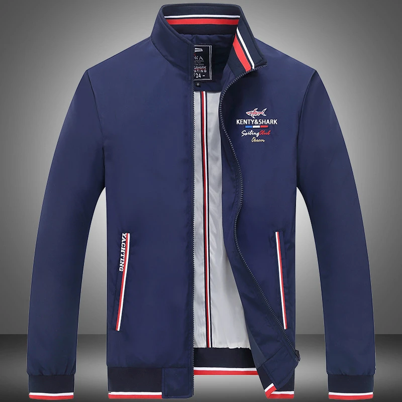 

Cotton Shark Brand Autumn Slim Fit Zipper Pocket Casual Outwear Windbreak Mens Clothing Jacket Coat Top Quality Plus Size 4XL
