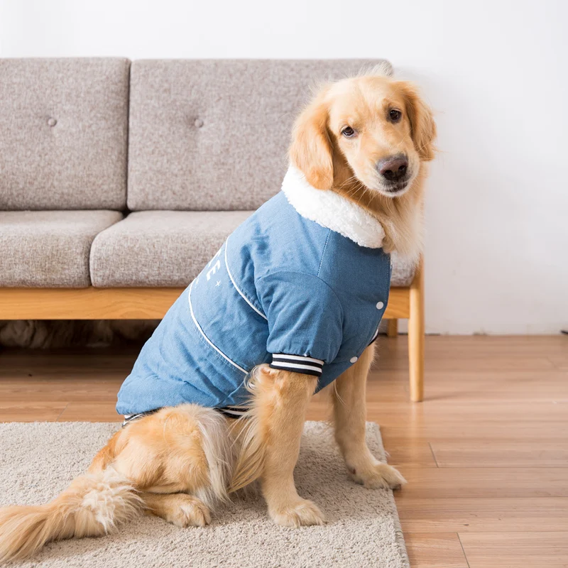 Hipidog Одежда для больших собак зимняя джинсовая куртка для собак Одежда для больших собак большая зимняя одежда