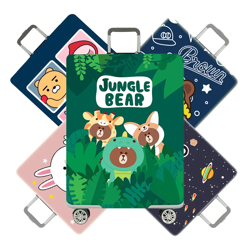 Защитный чехол для багажа костюма эластичная ткань мультяшный корейский