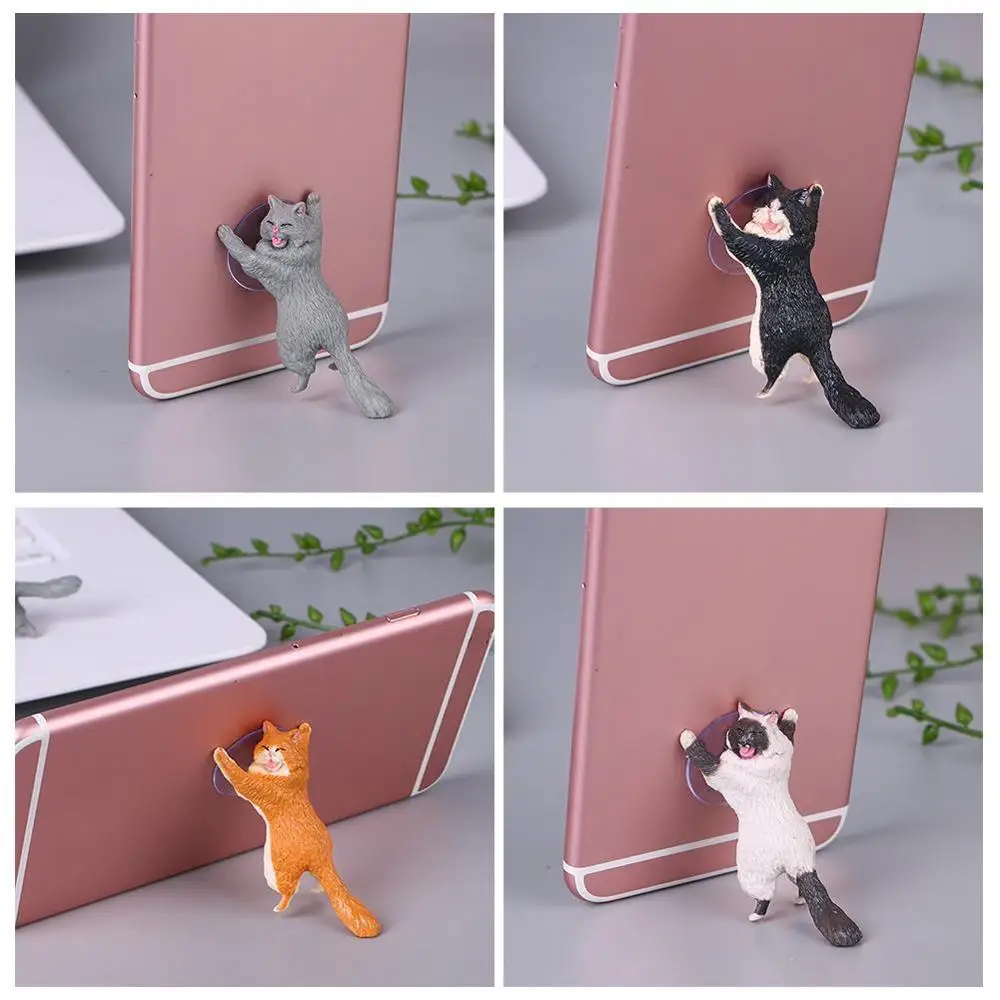 

NEW Style Universal Cute Cat Cell Phone Holder Tablets Stand Sucker Desktop Desk Mount Dashboard Car Bracket Navigation Bra I0U4