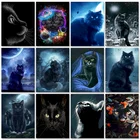 Gatyztory Раскраска по номерам на холсте Кот DIY рамка раскраска маслом по номерам животные Раскраска по номерам домашний декор 60x75 см