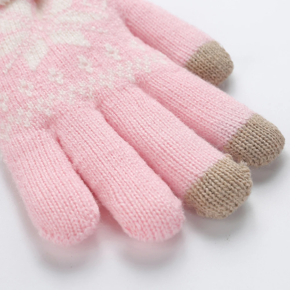 Однотонные мягкие женские перчатки варежки для экрана теплые зимние женщин