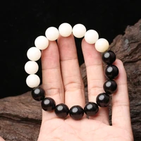 black and white jewelry ebony bodhi root bodhi unisex yin and yang bracelet lucky charm protection amulet