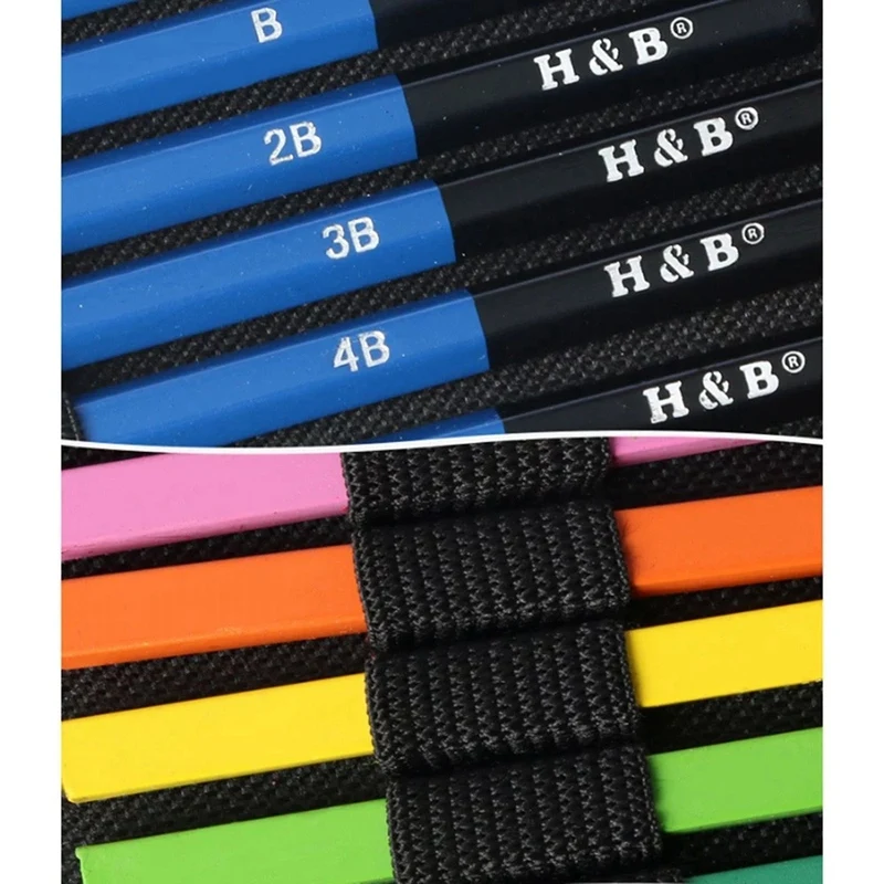 

H&B 74Pcs/Set Professional Drawing Kit Sketch Pencils Art Sketching Painting Supplies with Carrying Bag