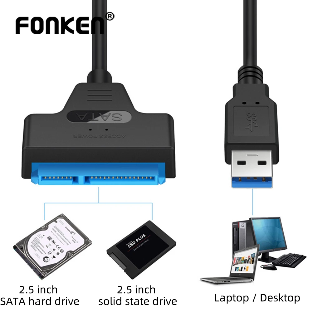 Кабель USB 3 0 SATA для SSD HDD к кабель быстрого вождения 2 5 дюйма внешний адаптер