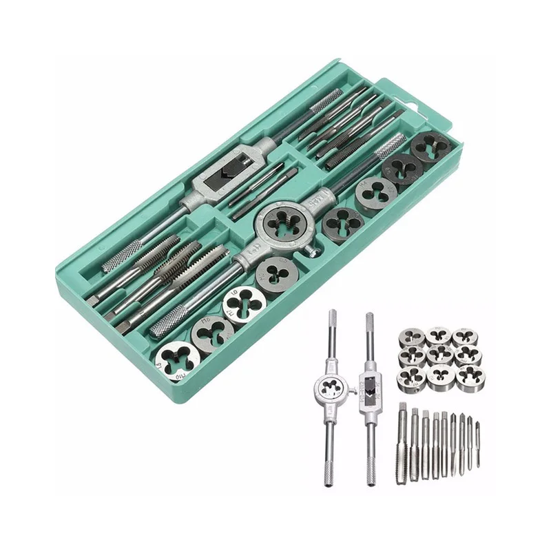 

Hand Tools Die Set Screw Taps Thread Plugs Alloy Steel And 1/16-1/2 Inch 20pcs Tap Metric Use Silver Titanium Plated & 20
