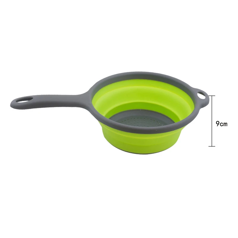 

Creative Folding Silicone Colander Fruit Vegetable Washing Basket Filter Folding Drainer With Handle Drain Basket Kitchen Tools