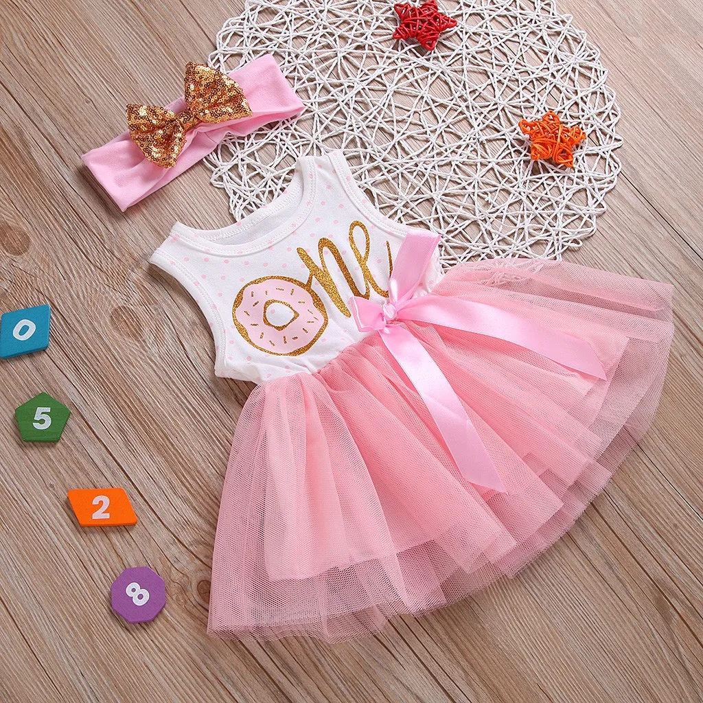 Newborn Baby Girl Clothes Infant Sets Letter Ribbons Bow TUTU Dress Hairband Outfits Ensemble Fille | Детская одежда и обувь