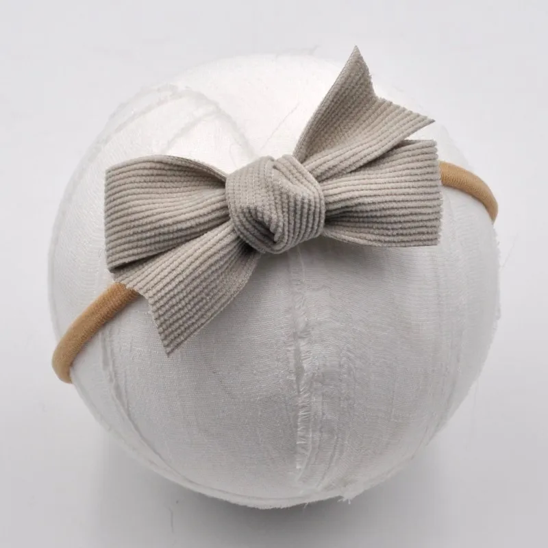 12 шт./лот вельветовые нейлоновые повязки на голову с бантом мягкие для волос