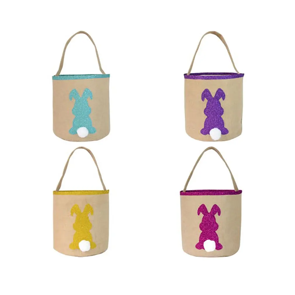 

New Multifunctional DIY Gift Bag Linen Easter Bunny Gift Bag Pocket Handbag Shopping Bag Storage Bag Grocery Bag