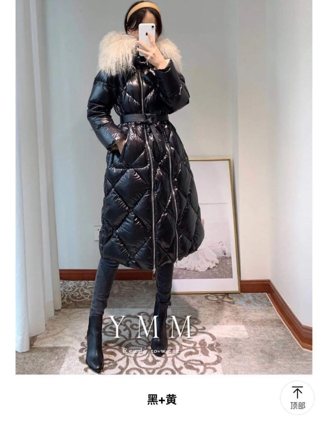 

2020 new winter down jacket long women's wear double side long sleeve slim fit white down jacket 90% hooded down jacket New Year