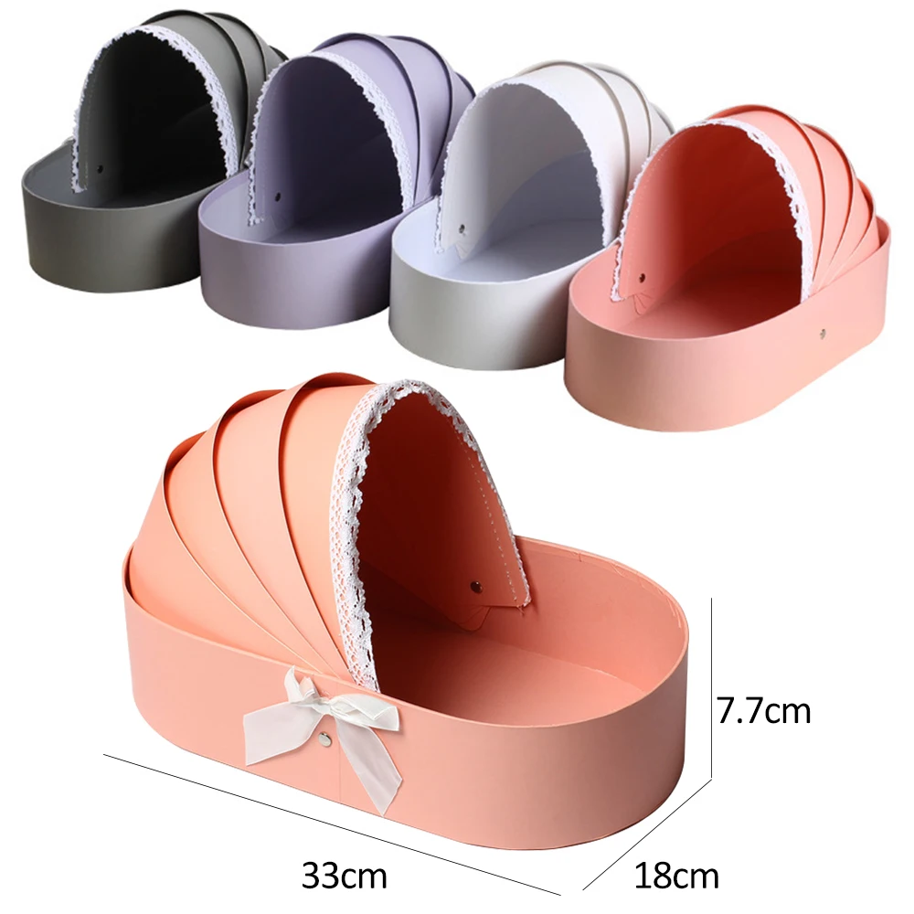 

5pcs Creative Cradle Flower Box Rose Flower Arrangement Basket Gift Boxes Romantic Floral Flower Packing Box Wedding Home Decor