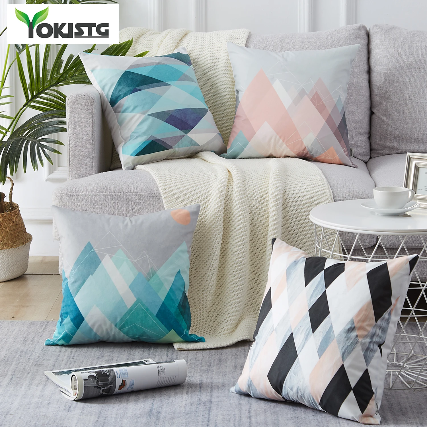 YokiSTG геометрический чехол для подушки с Северными мотивами наволочка полиэстер