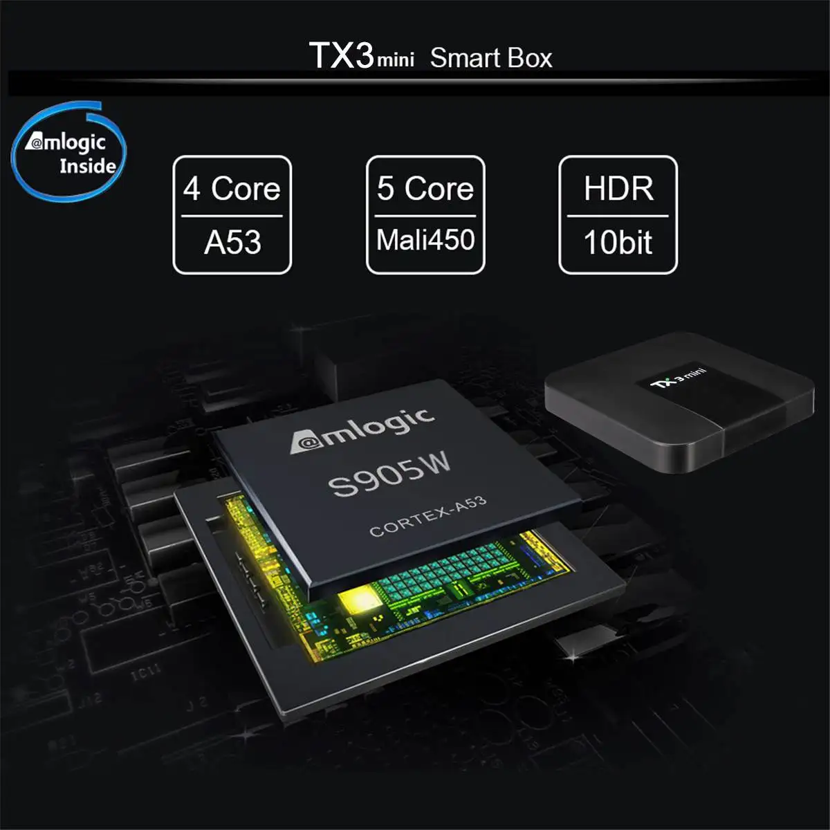 TX3 Мини Смарт ТВ-приставка Android 8 1 Amlogic S905W 4 Гб 64 2 4G WiFi 1080p 4K медиаплеер Google TX3mini |